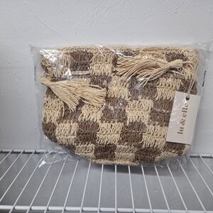 Lu & Elle Woven Checkered Clutch